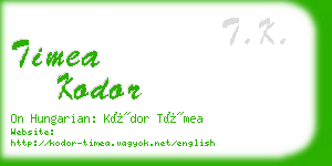 timea kodor business card